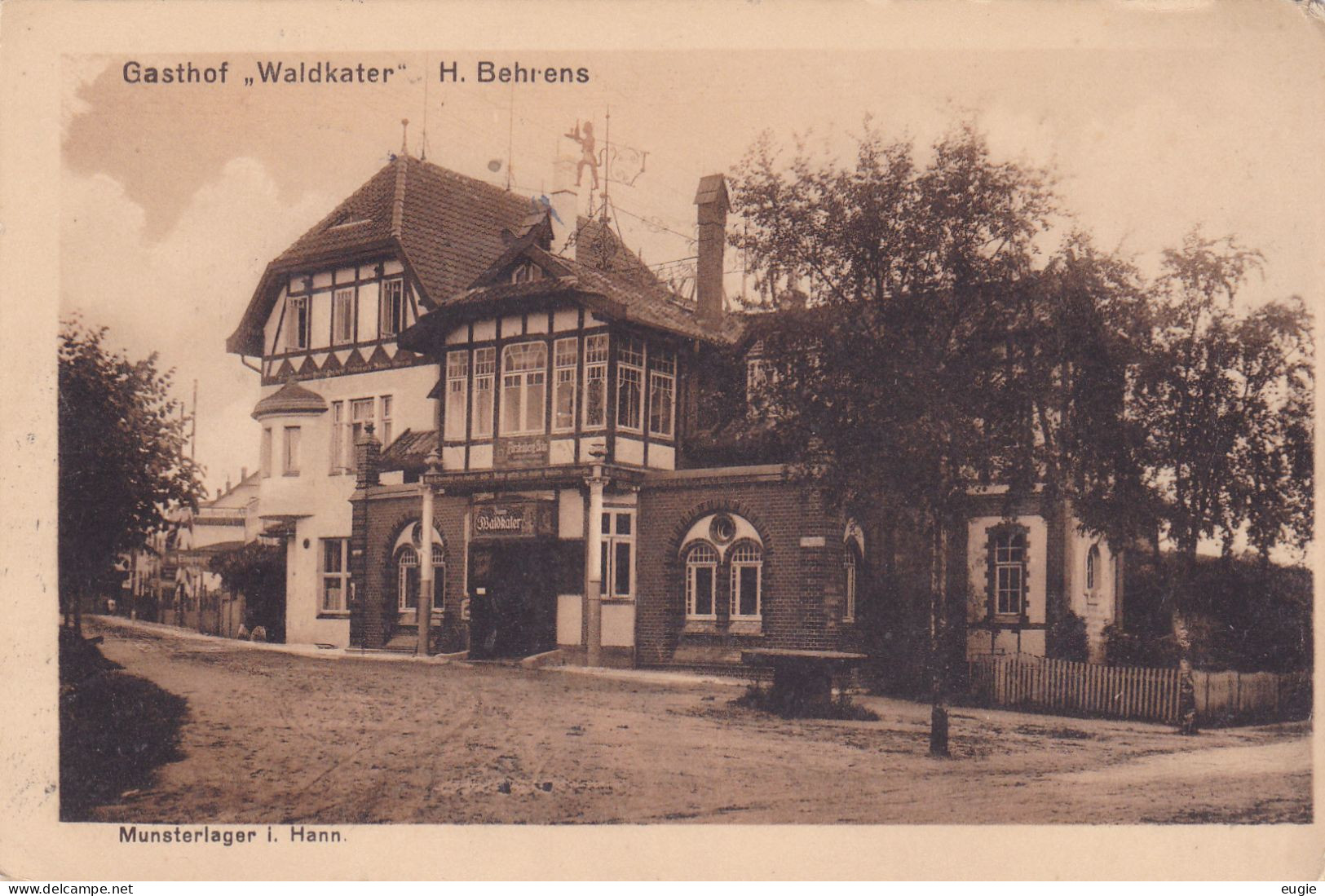 2944/ Gasthof Waldkater, H.Behrens, Munsterlager I. Hann, Stempel Munster Lager - Munster