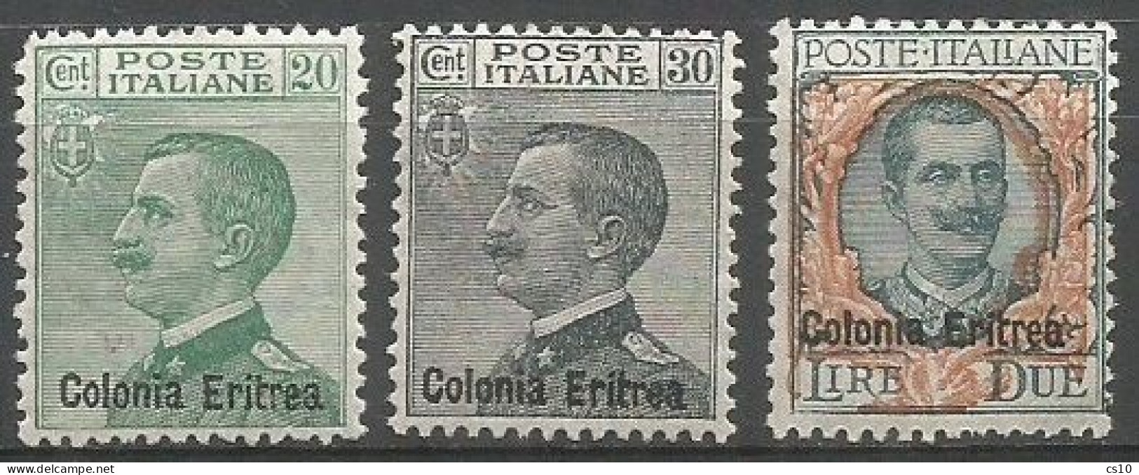 Eritrea Italy Colony - 1925 Ordinarie Michetti C.20 C.30 & Floreale Lire Due - Cpl 3v Set - MNH ** OTTIMA CENTRATURA - Sammlungen