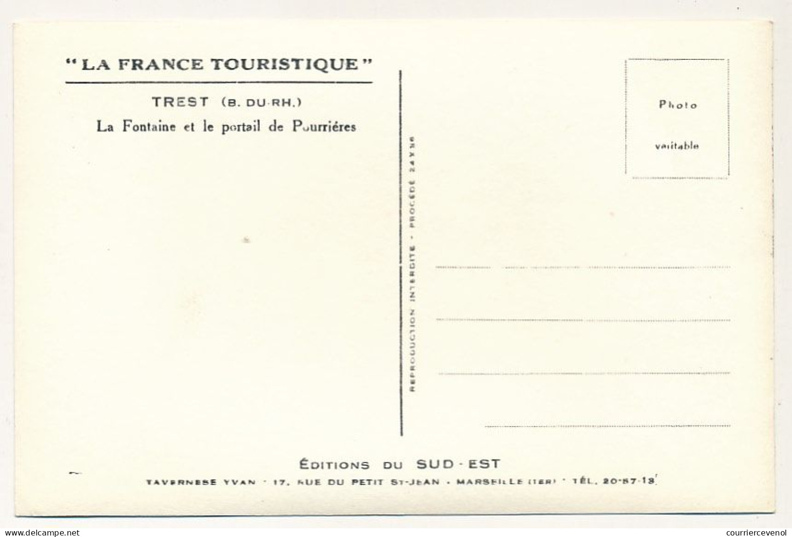 CPSM - TRETS (Bouches Du Rhône) - La Fontaine Et Le Portail De Pourrières - Trets