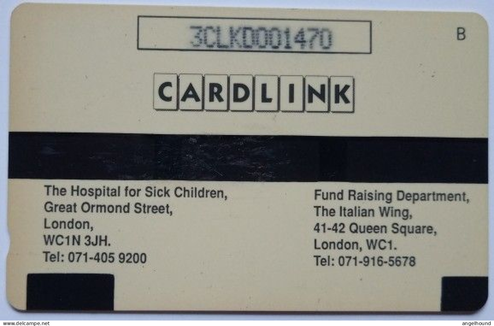 UK Cardlink £2  3CLKD  - The Hospital For Sick Children - Eurostar, Cardlink & Railcall