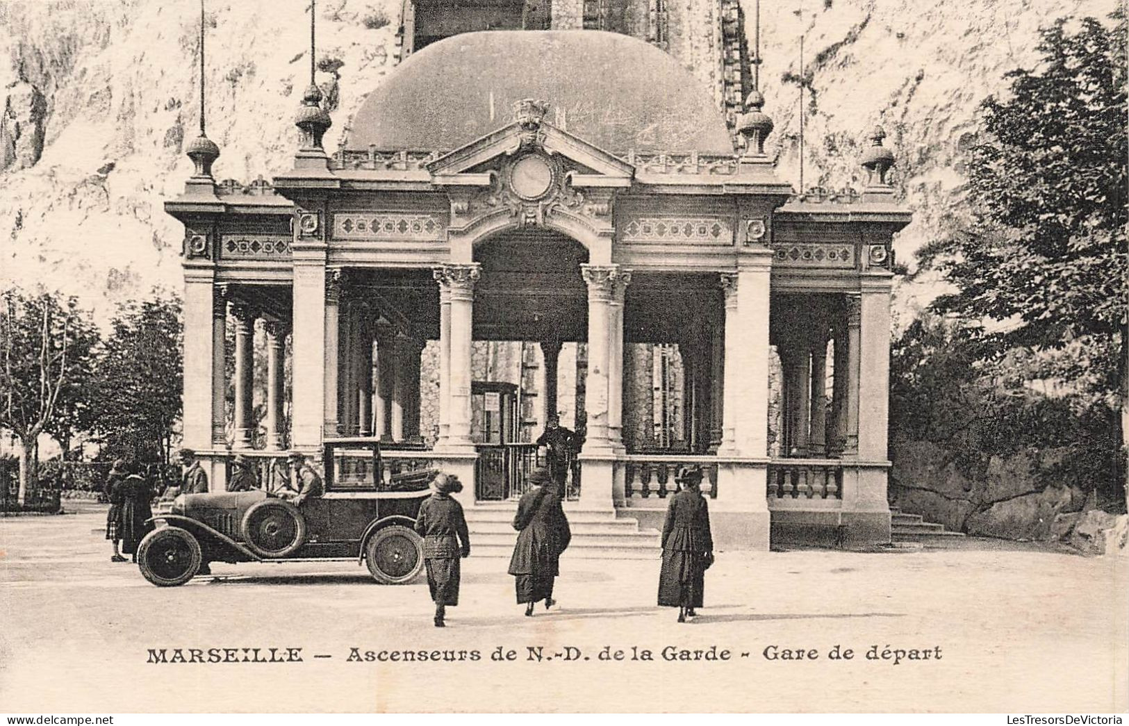 FRANCE - Marseille - Ascenseurs De ND De La Garde - Gare De Départ - Carte Postale Ancienne - Notre-Dame De La Garde, Ascenseur