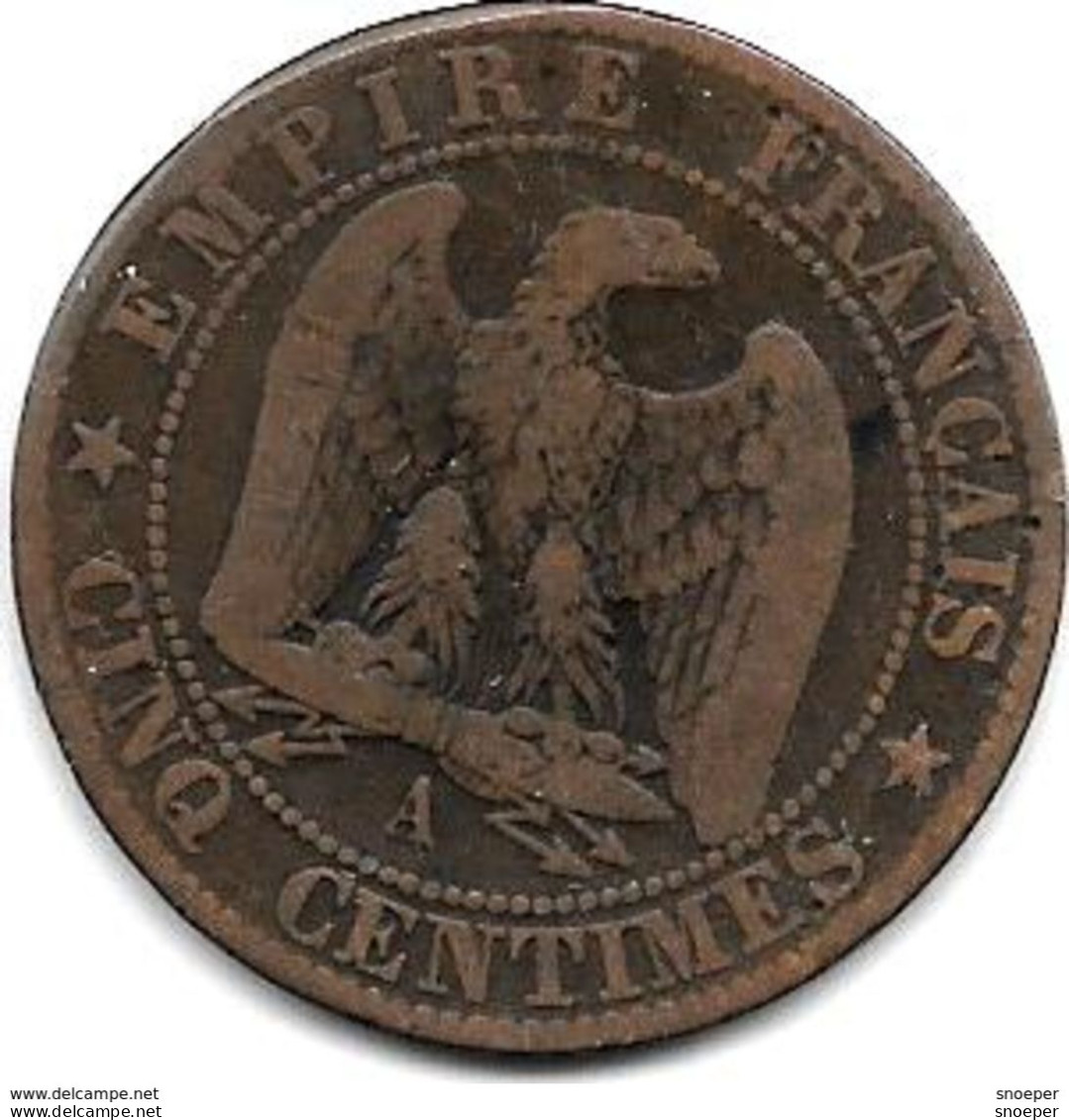 *france 5 Centiemes 1862 A Km797.1   Fr+ - 5 Centimes