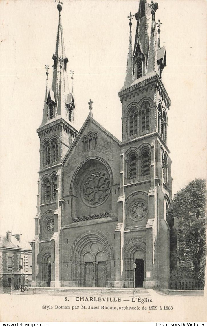 FRANCE - Charleville - L'Eglise - Style Roman Par M Jules Racine - Architecte De 1859 - Carte Postale Ancienne - Charleville
