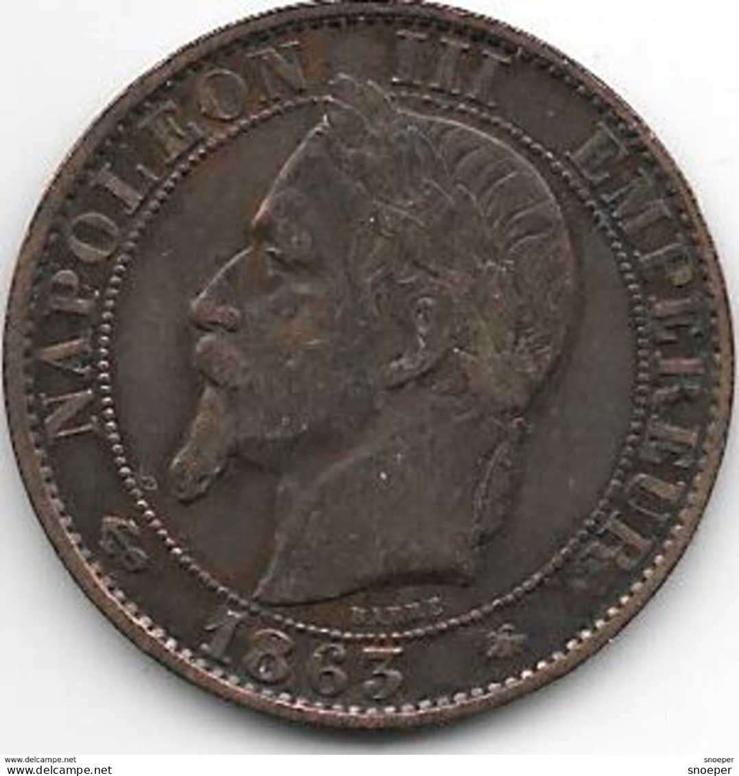 France 5 Centiemes 1863 A Km797.1   Vf - 5 Centimes