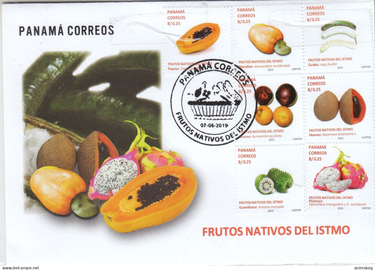 Panama 2019, FDC, Früchte, Kaktus / Panama 2019, FDC, Fruits, Cactus - Sukkulenten