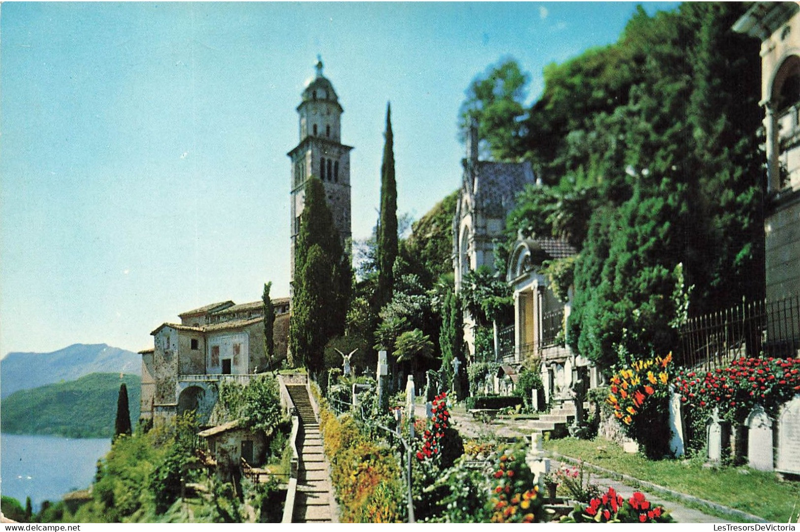 SUISSE - Morcote - Lago Di Lugano - Cimitero Con Tombe Di - Colorisé - Carte Postale - Morcote