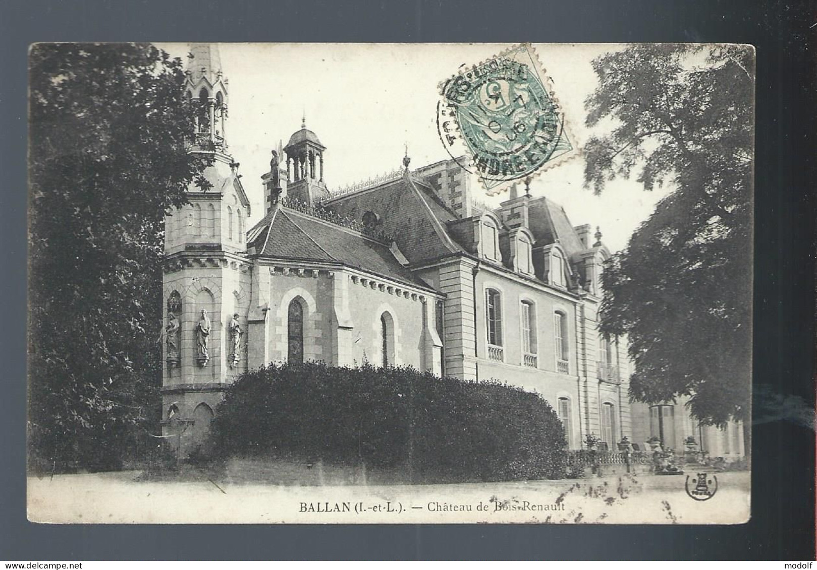 CPA - 37 - Ballan - Château De Bois-Renault - Circulée En 1906 - Ballan-Miré