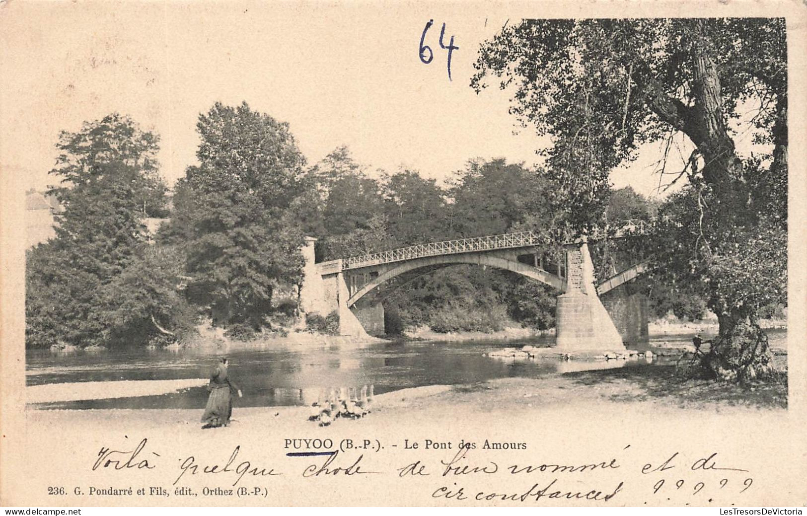 FRANCE - Puyoo - Le Pont Des Amours - Carte Postale Ancienne - Altri & Non Classificati