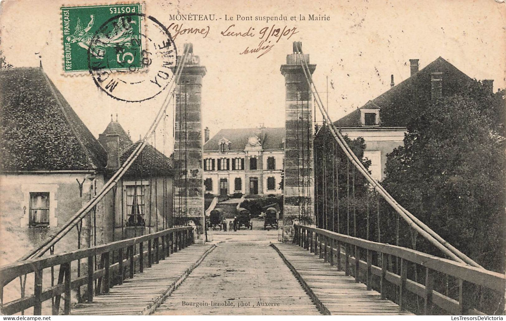 FRANCE - Monéteau - Le Pont Suspendu Et La Mairie - Carte Postale Ancienne - Moneteau