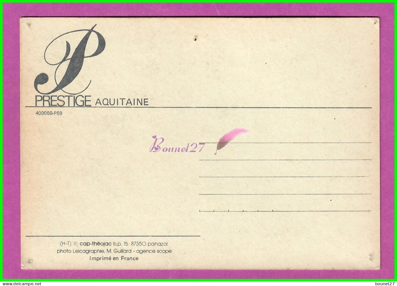 CPM PRESTIGE AQUITAINE - CAP THEOJAC 87350 PANAZOL (trou De Punaise) - Aquitaine