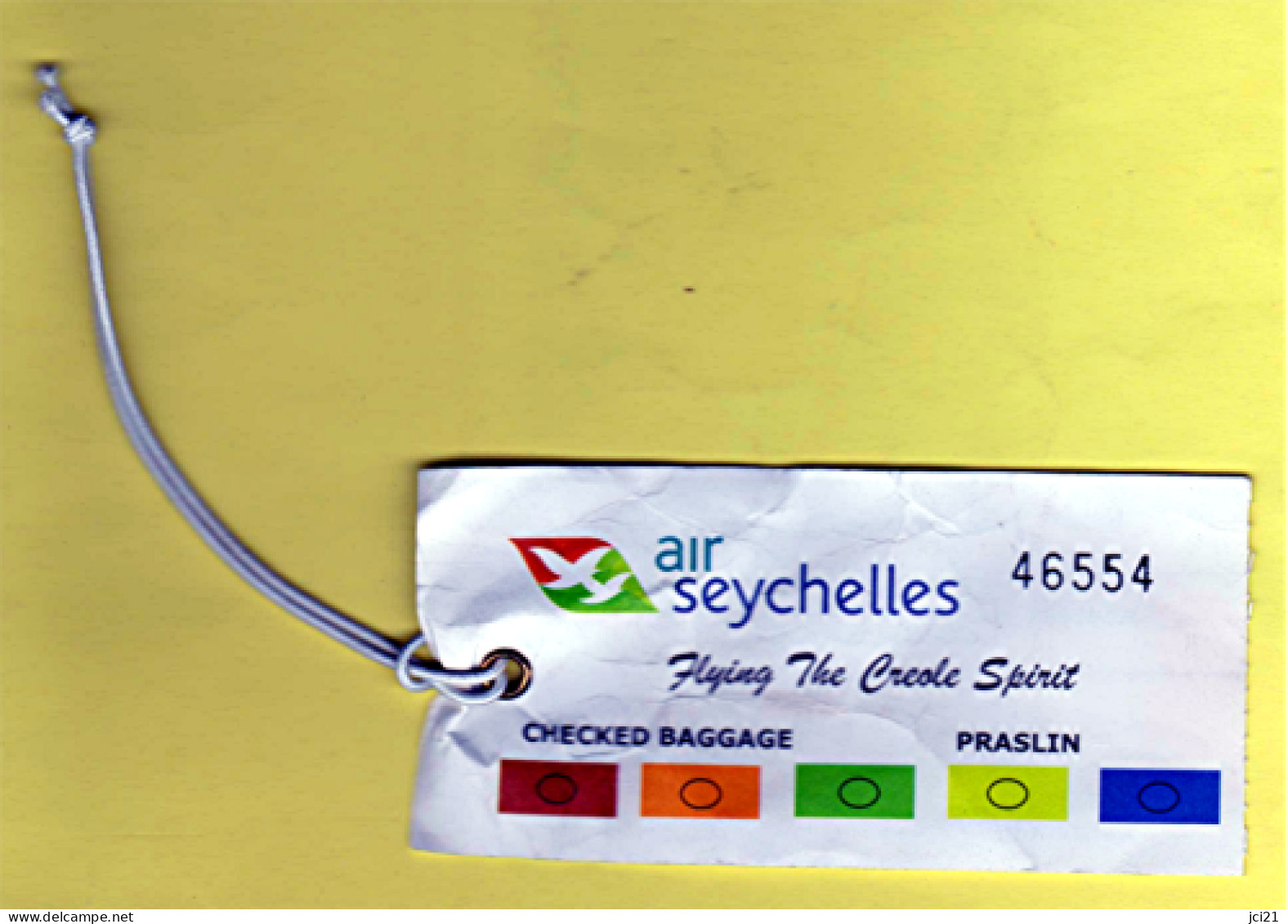 Étiquette Bagage-valise " Air Seychelles " Ile De PRASLIN_D308 - Baggage Etiketten