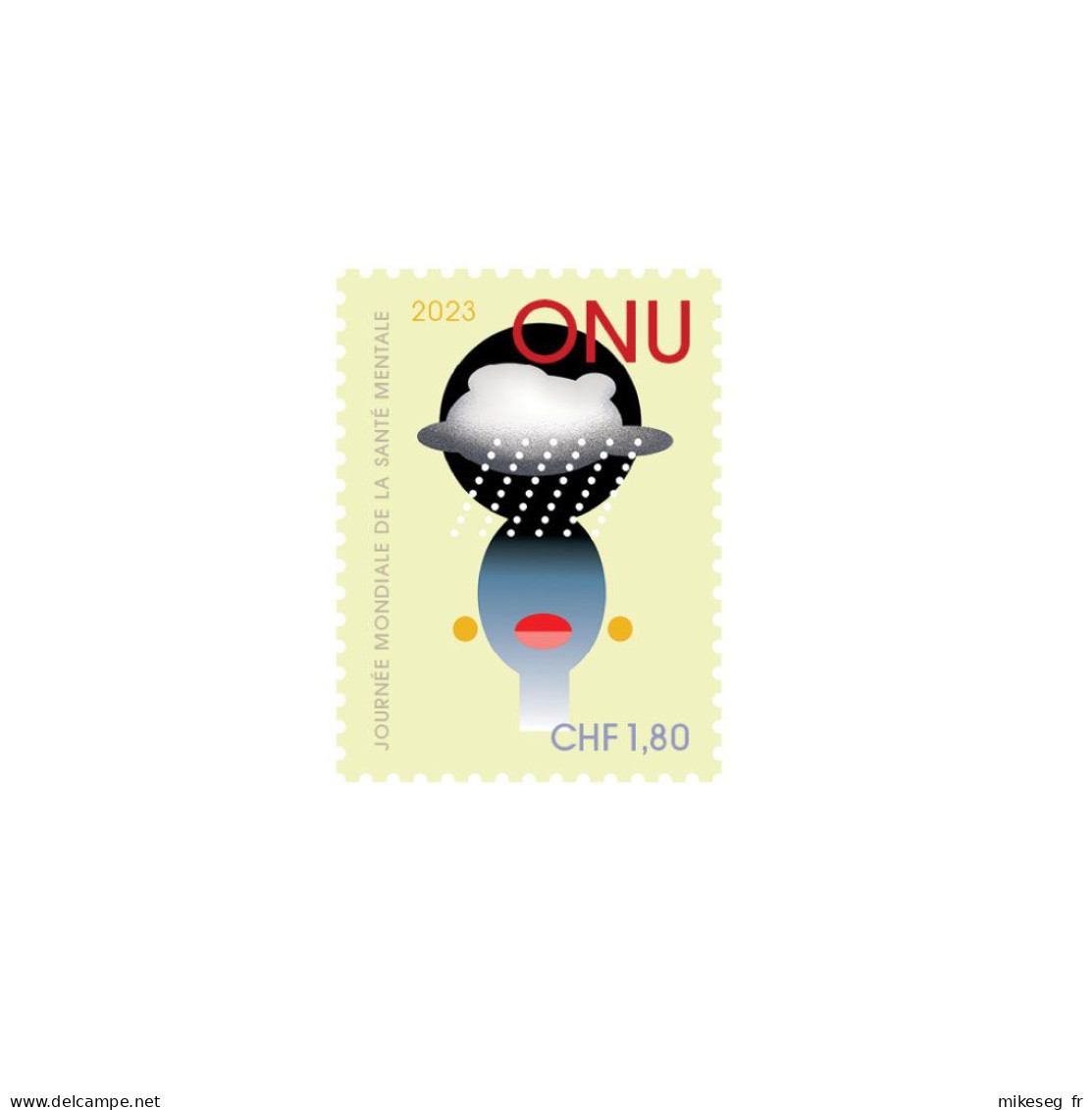 ONU Genève 2023 - "OMS WHO - World Mental Health Day" ** - Unused Stamps