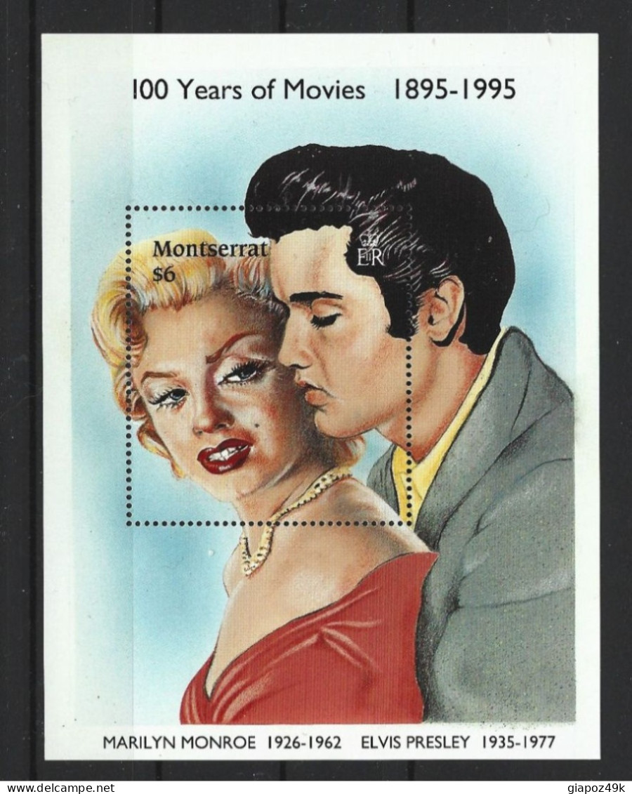 ● MONTSERRAT 1995 ֍ 100° Years Of Movies ֍ Marilyn Monroe ● Elvis Presley ● BF ** ️️️● Lotto N. Blu ● - Montserrat