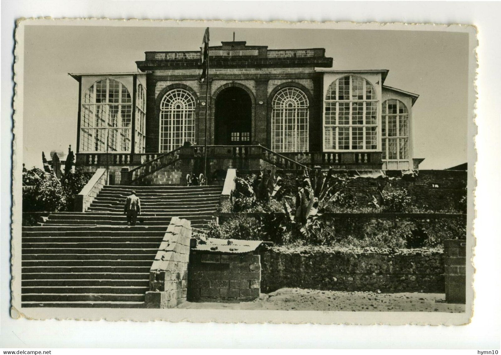 Anni 30 Del 1900 ETIOPIA Cartolina ADDIS ABEBA+ESTERNO SALONE Delle BATTAGLIE+vera FOTO B/N+nuova-F988 - Ethiopie