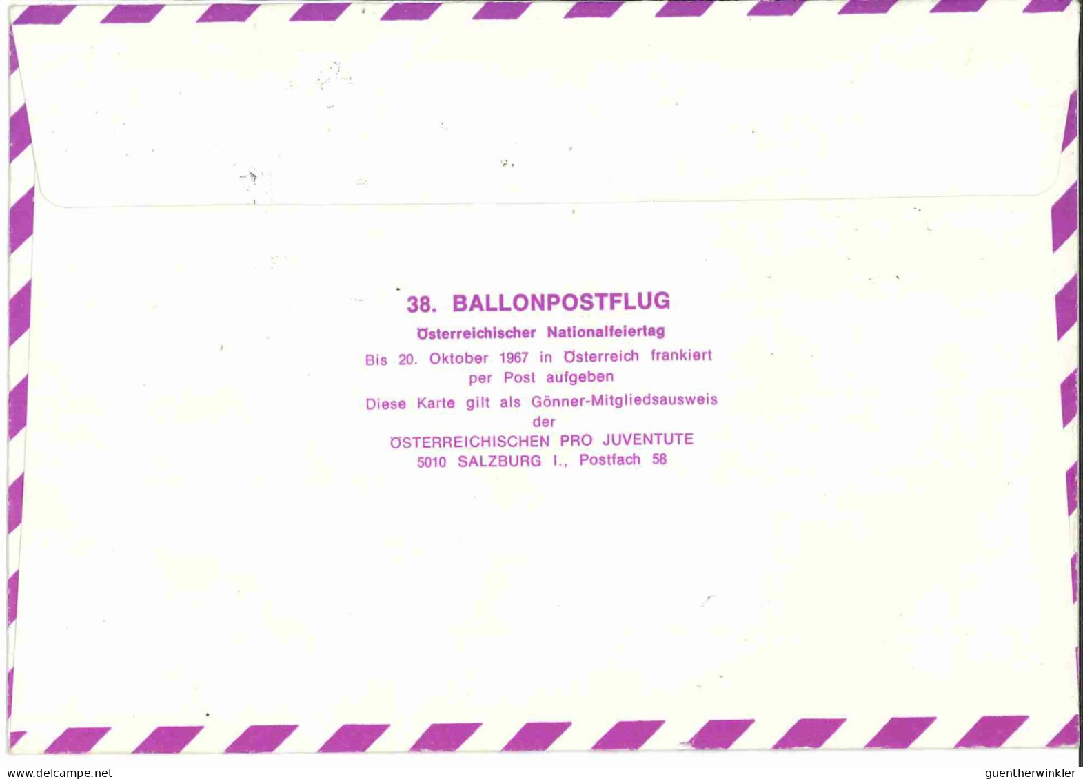 Regulärer Ballonpostflug Nr. 38a Der Pro Juventute [RBP38a] - Ballonpost