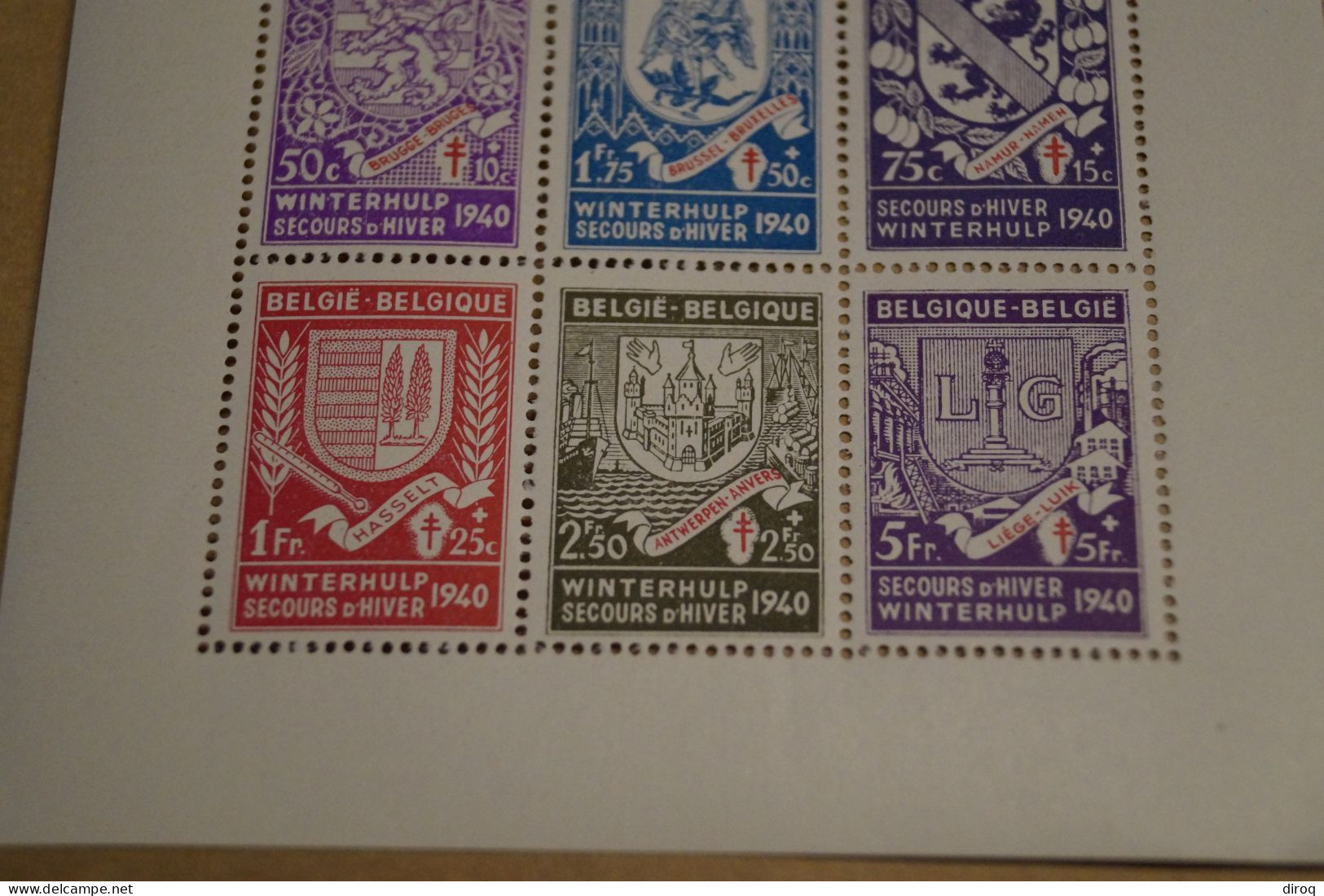 Feuille Complète De Timbres Secours D'hivers 1940,série Complète,état Neuf Pour Collection ,collector - Unused Stamps