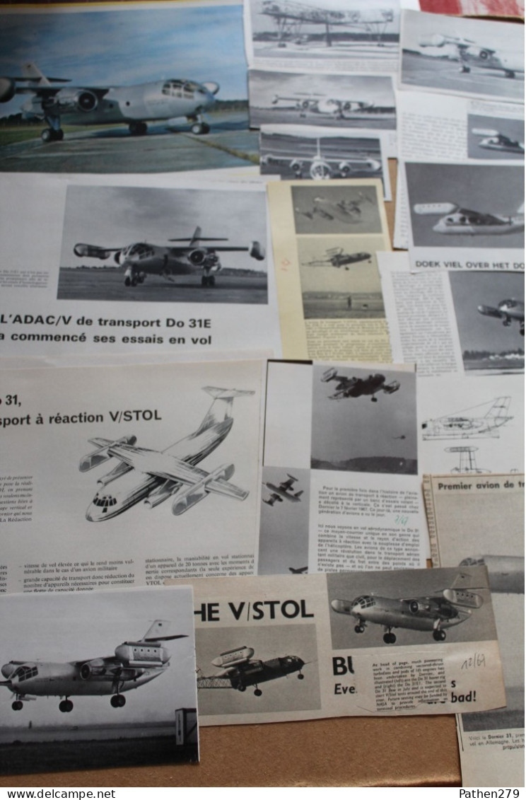 Lot De 115g De Coupures De Presse Et Photos De L'aéronef Allemand Dornier Do-31 VTOL - Luchtvaart