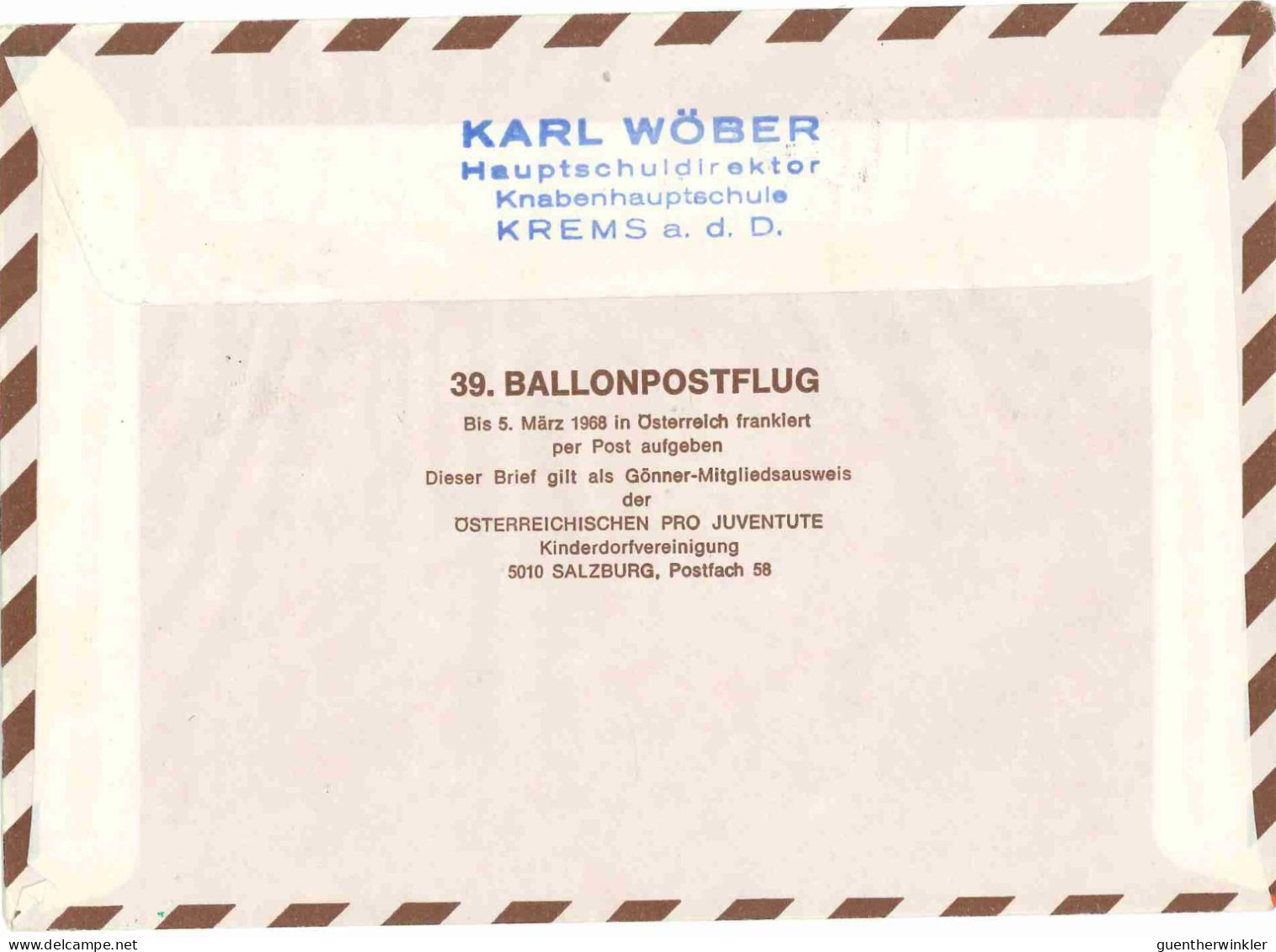 Regulärer Ballonpostflug Nr. 39a Der Pro Juventute [RBP39a] - Ballonpost