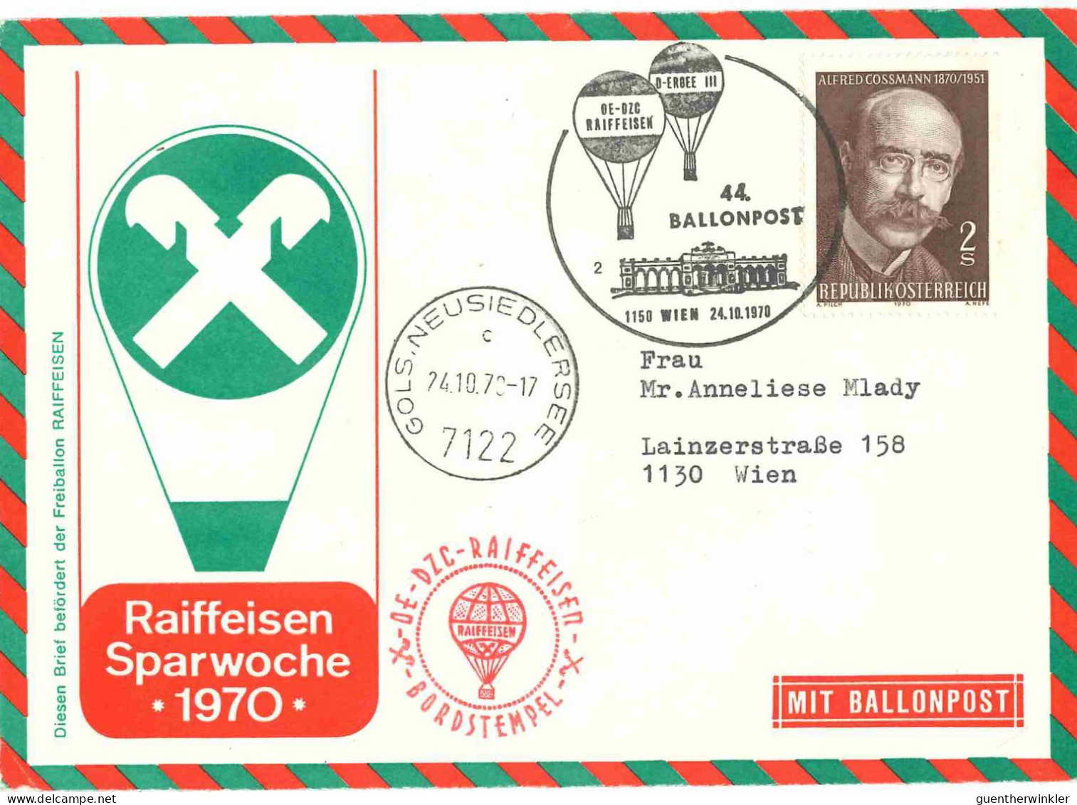 Regulärer Ballonpostflug Nr. 44a Der Pro Juventute [RBP44a] - Per Palloni