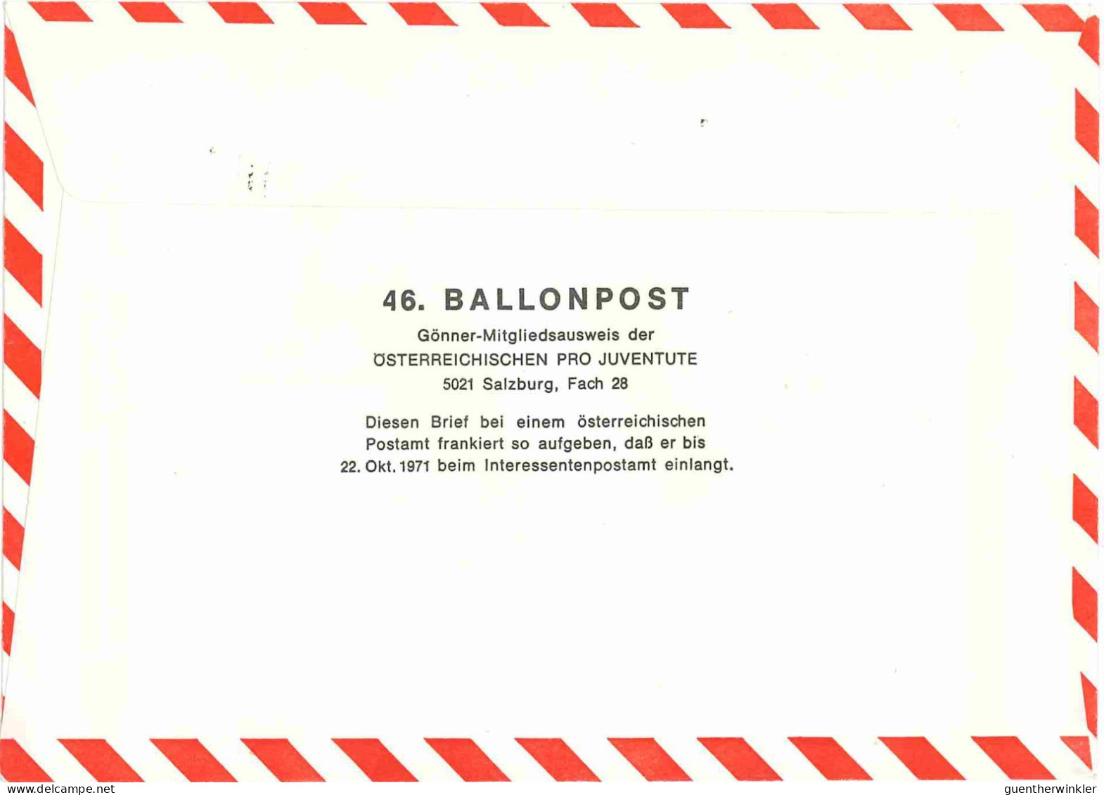 Regulärer Ballonpostflug Nr. 46a Der Pro Juventute [RBP46.] - Balloon Covers