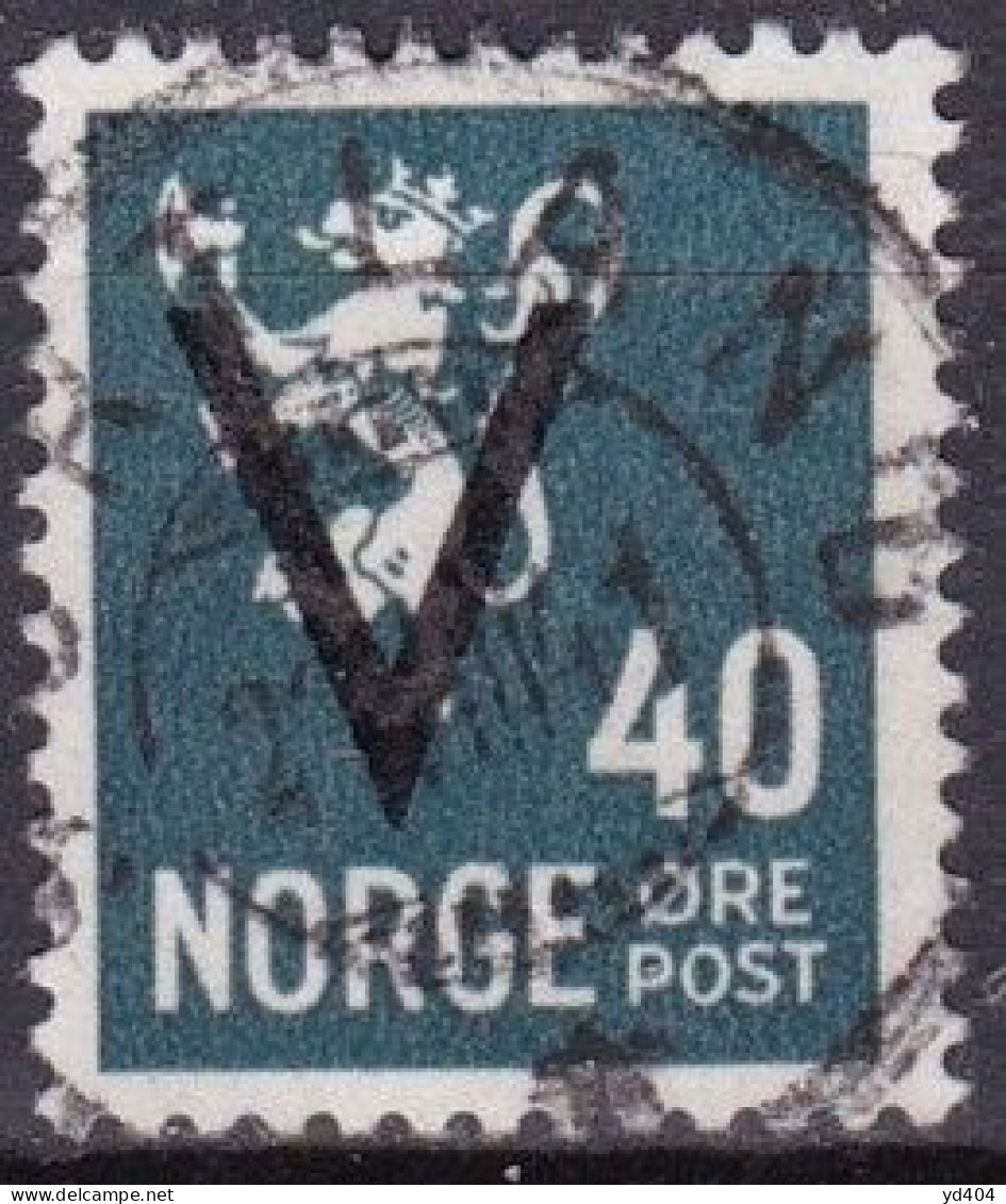 NO036H – NORVEGE - NORWAY – 1941 – VICTORY OVERPRINT With WM – YT # 235P(A) USED 15 € - Gebraucht