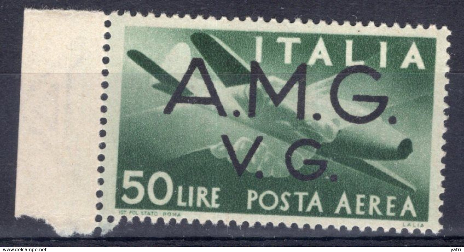 Venezia Giulia - Posta Aerea, 50 Lire Sass. 8 ** - Nuevos