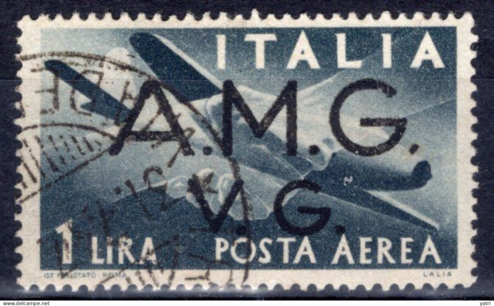 Venezia Giulia - Posta Aerea, 1 Lira Sass. 1 Ø - Oblitérés