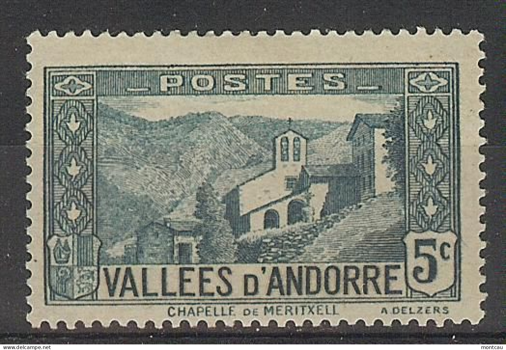 Andorra Fran. 1932 Paisajes 5 C Ed:27 (*) - Unused Stamps