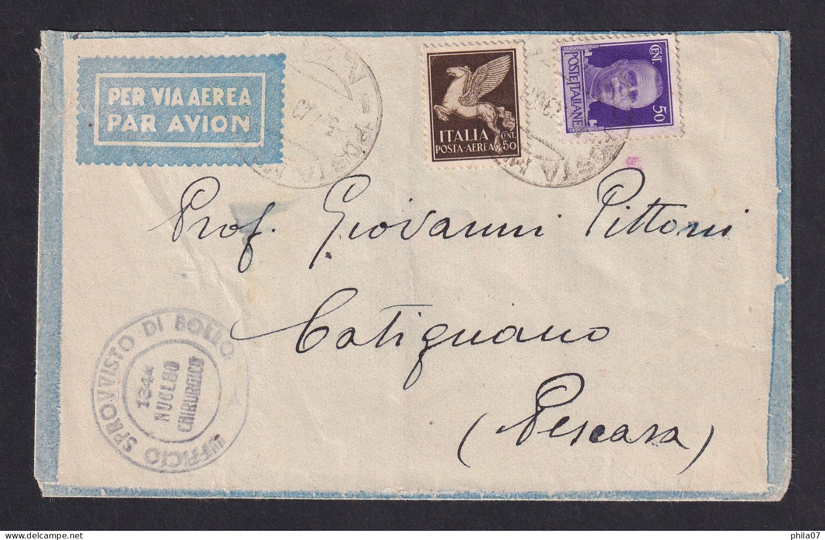 ITALY - Posta Militare 214, Tunisia, Letter Sent By Airplane To Sessaru 05.01.1943. Marchese 8 Points / 2 Scans - Andere & Zonder Classificatie