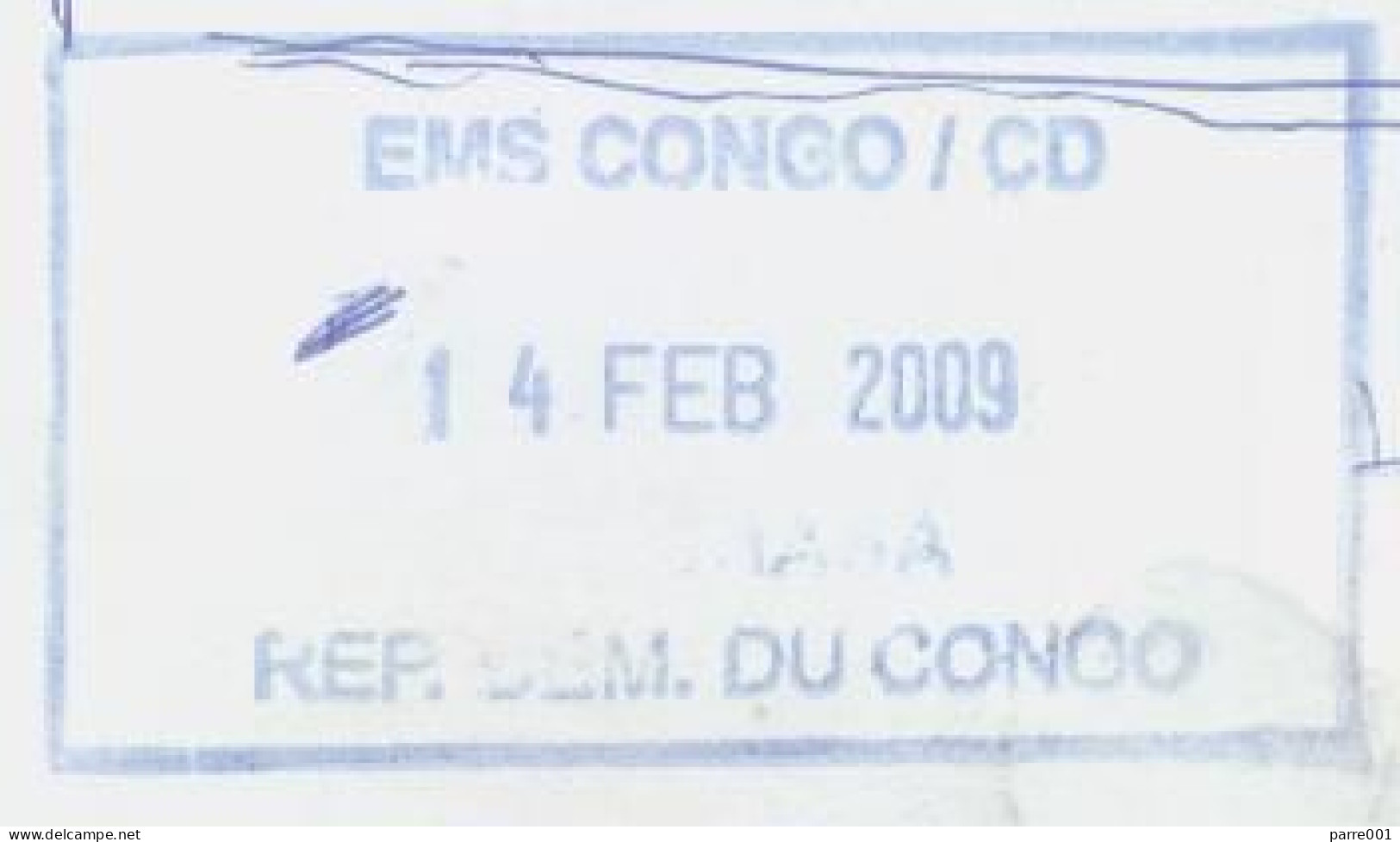 DRC Congo 2009 Beni EMS Label Kinshasa Via Goma With CAA Airline Includes Lead Sealing Weight. Rare - Storia Postale
