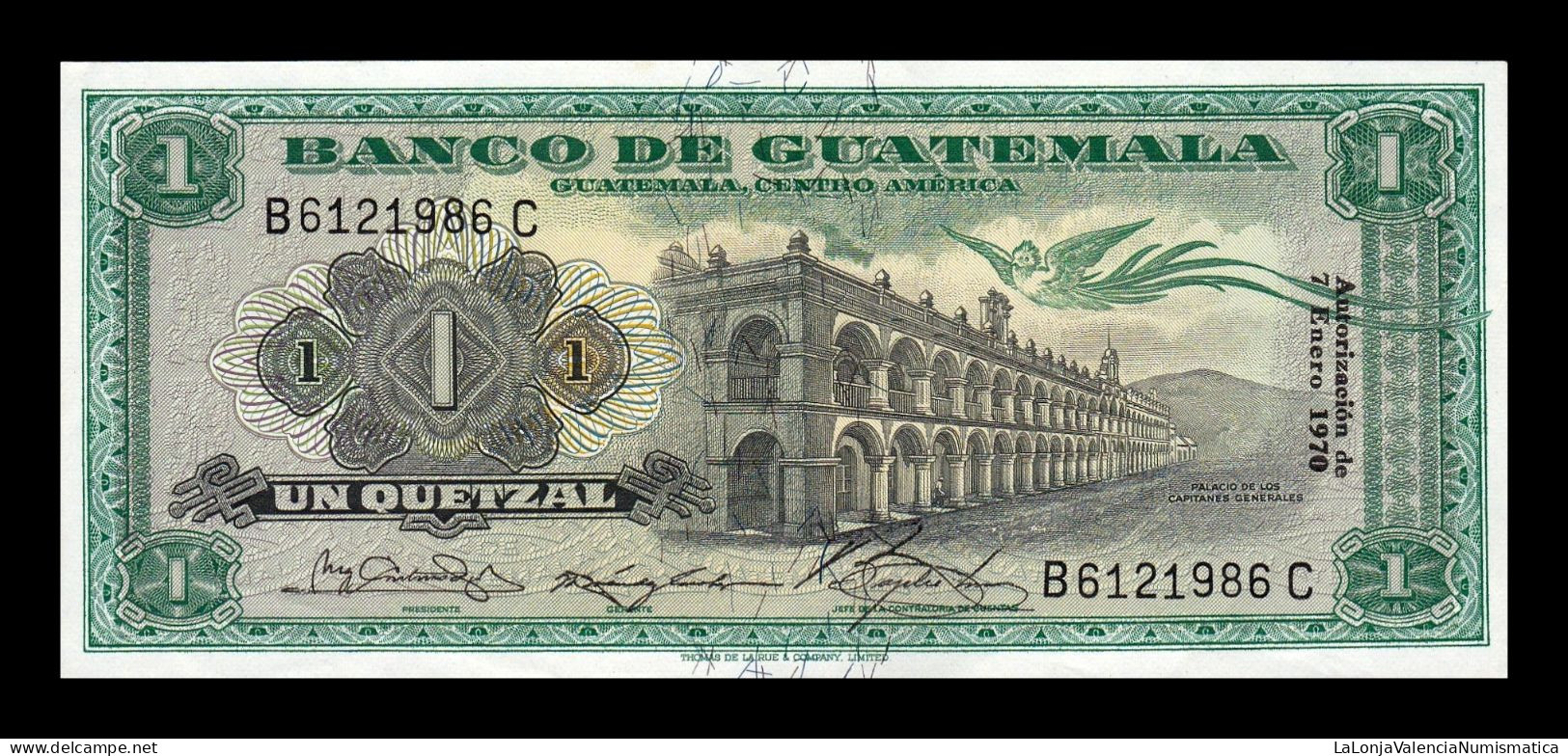 Guatemala 1 Quetzal 1970 Pick 52g(2) Ebc/+ Xf/+ - Guatemala