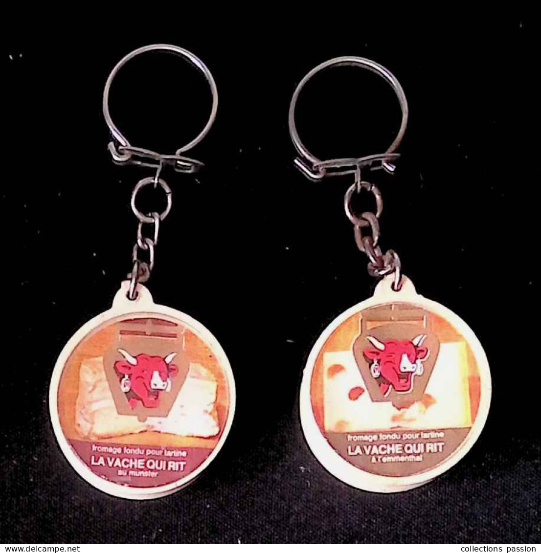 Porte Clés, Clefs, La VACHE QUI RIT, à L'emmenthal, Au Munster, 2 Scans, LOT DE 2 PORTE CLES,  Frais Fr 2.25 E - Key-rings