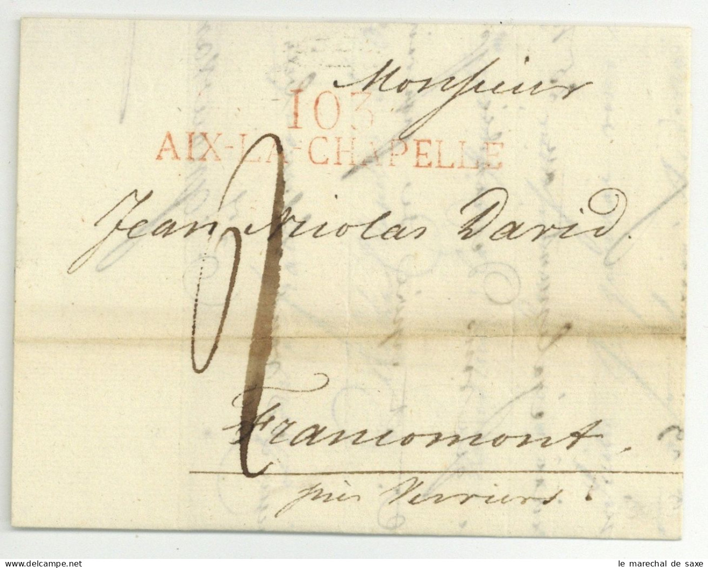 103 AIX LA CHAPELLE Aachen 1810 Pour Francomont Verviers - 1792-1815: Départements Conquis