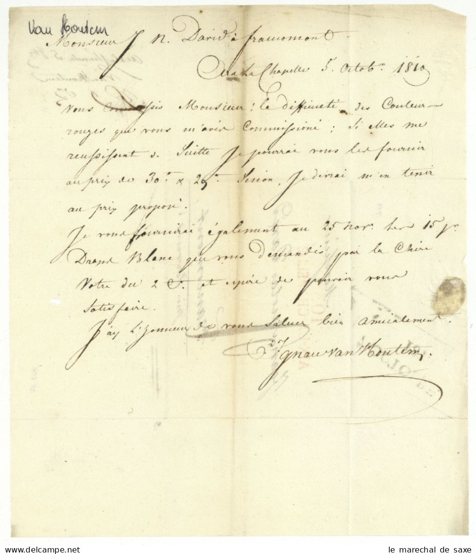 103 AIX LA CHAPELLE Aachen 1810 Pour Francomont Verviers - 1792-1815: Départements Conquis