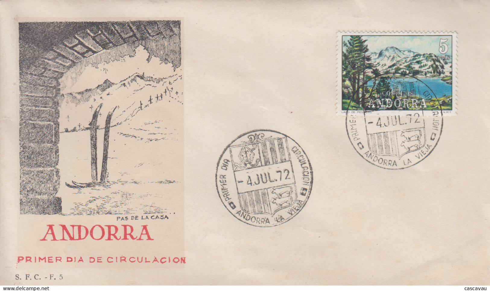 Enveloppe  FDC  1er  Jour   ANDORRE   ANDORRA     Tourisme    1972 - Sonstige & Ohne Zuordnung