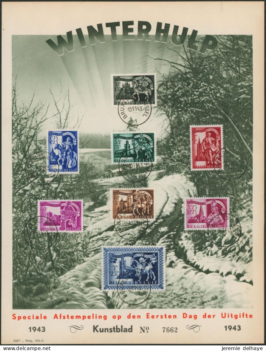 Secours D'hiver - Feuillet Souvenir N°631 à 638 (complet : Version FR + NL) - 1931-1950