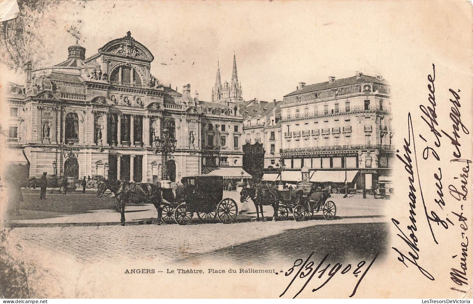 FRANCE - Angers - Le Théâtre - Place Du Ralliement - Carte Postale Ancienne - Angers