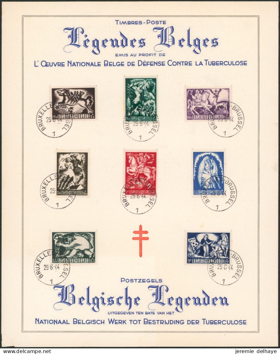 Antituberculeux (Légendes Belges) - Feuillet Souvenir N°653 à 660 Oblitérés. - 1931-1950