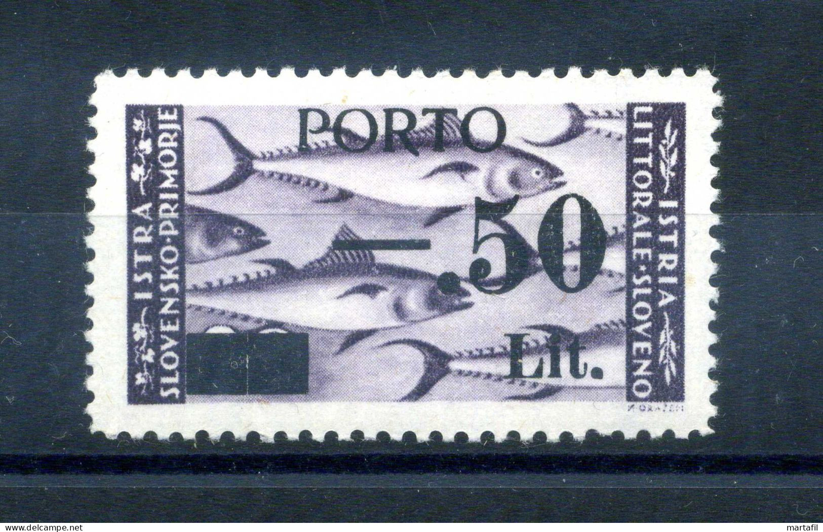 1946 Istria E Litorale Sloveno N.6/II Tassello II Segnatasse MNH ** - Joegoslavische Bez.: Slovenische Kusten