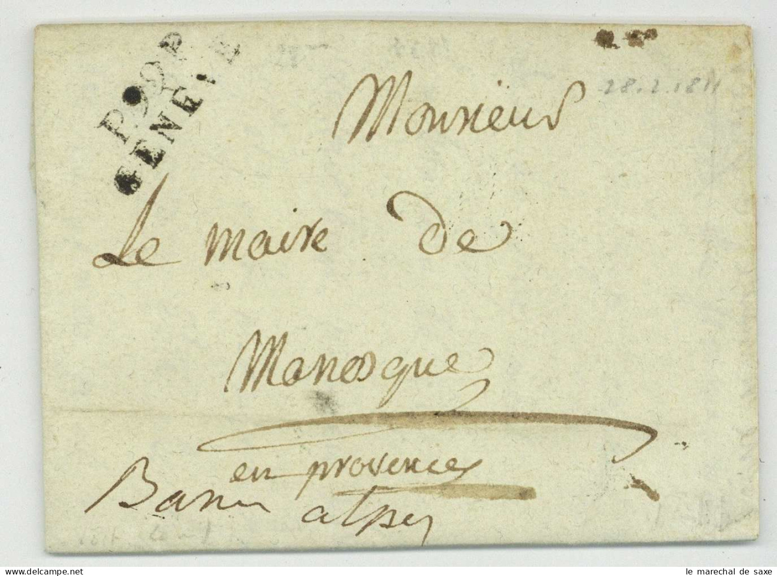 P.99 P. GENEVE 1811 Pour Manosque - 1792-1815 : Departamentos Conquistados