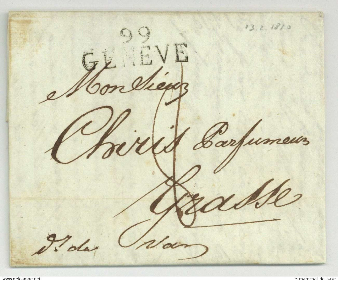 99 GENEVE Pour Grasse 1810 Parfumeur - 1792-1815: Veroverde Departementen