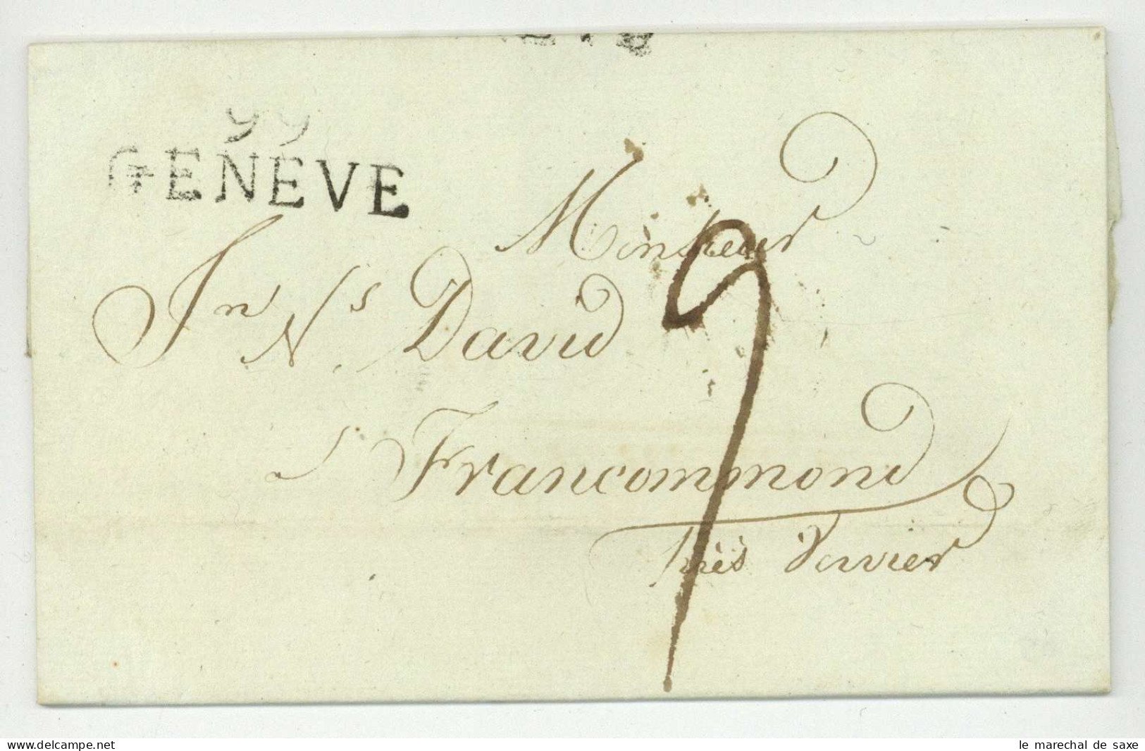 99 GENEVE Pour Francomont Verviers 1812 - 1792-1815: Veroverde Departementen