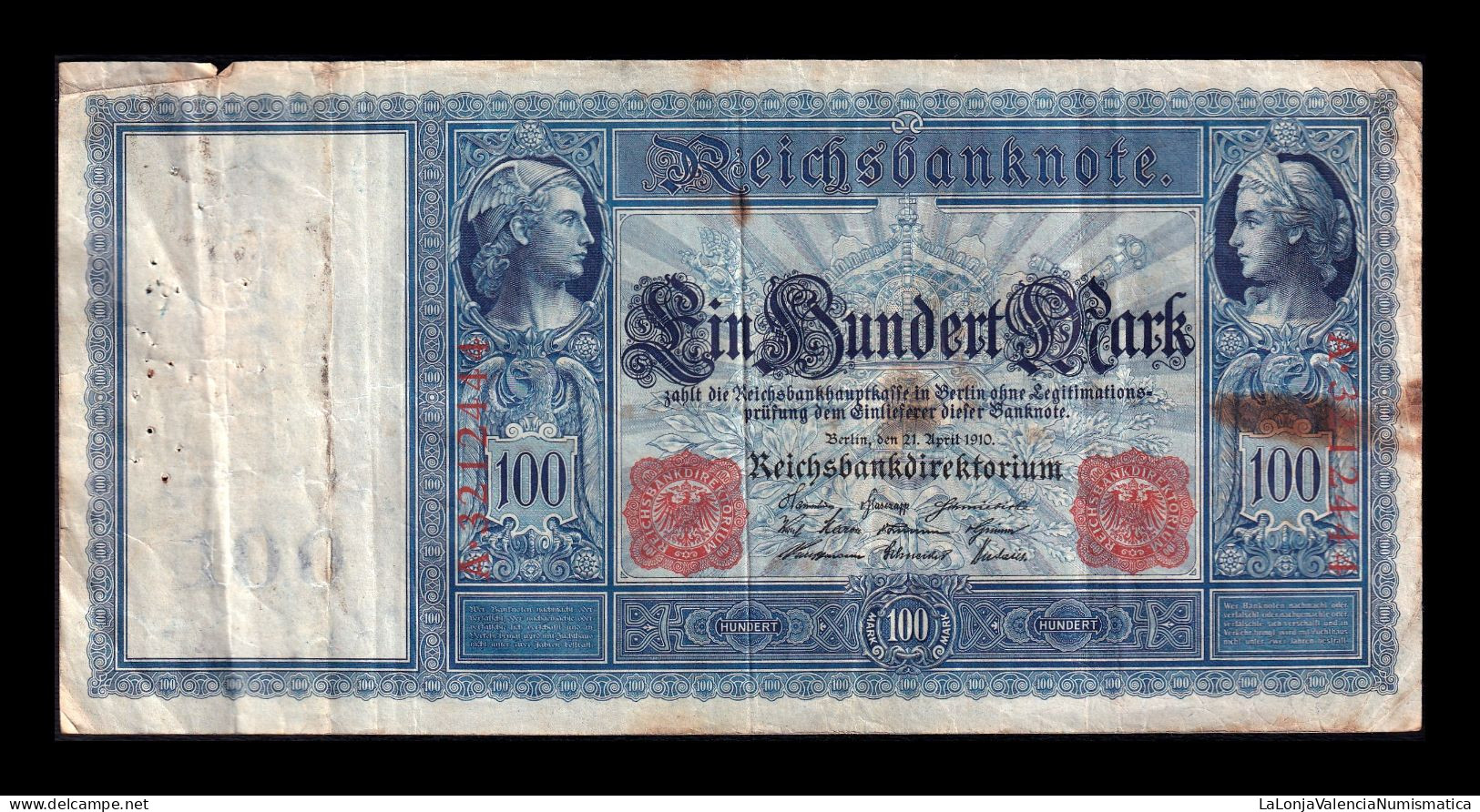 Alemania Germany 100 Mark 1910 Pick 42a Bc/Mbc F/Vf - 100 Mark