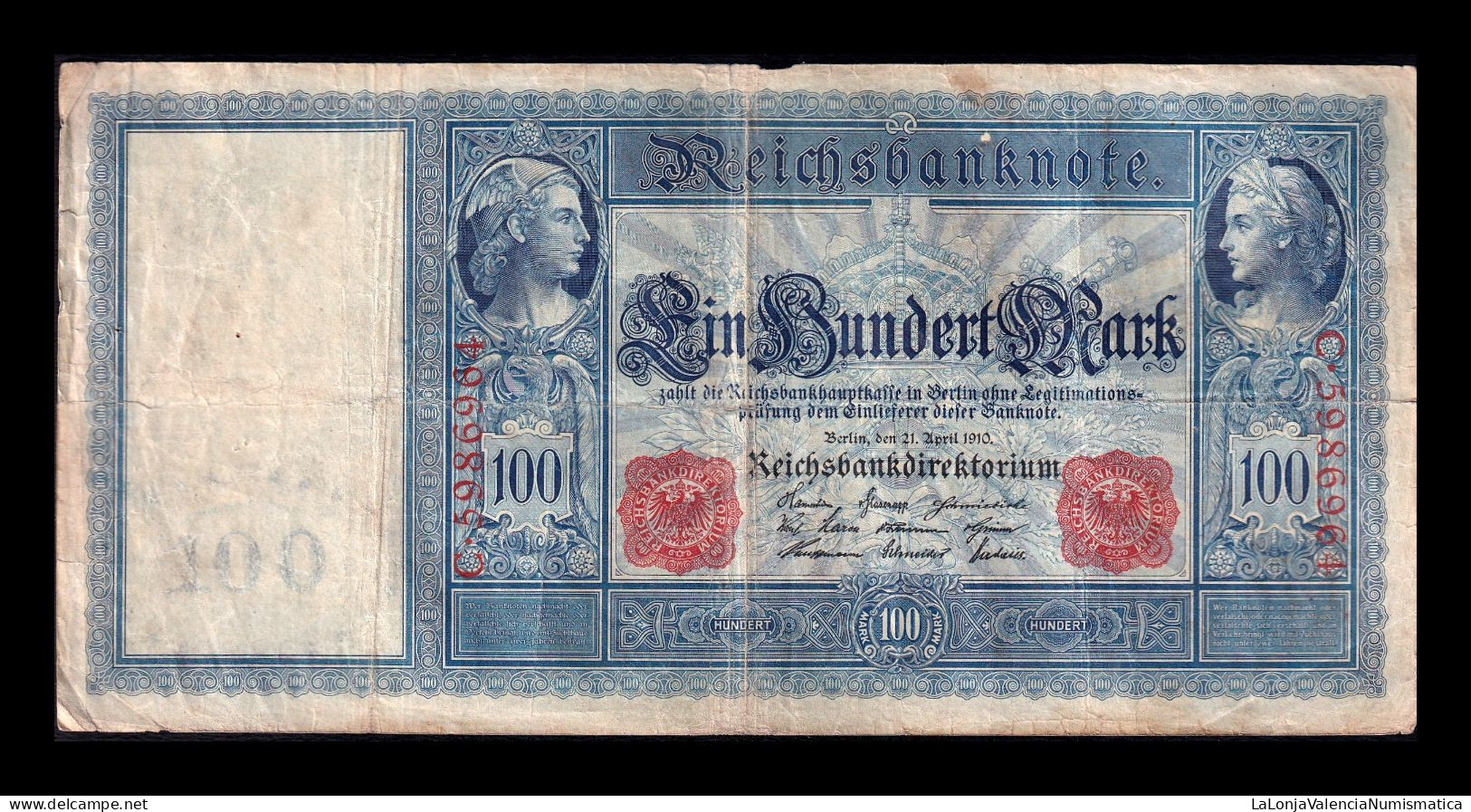 Alemania Germany 100 Mark 1910 Pick 42a Bc/Mbc F/Vf - 100 Mark