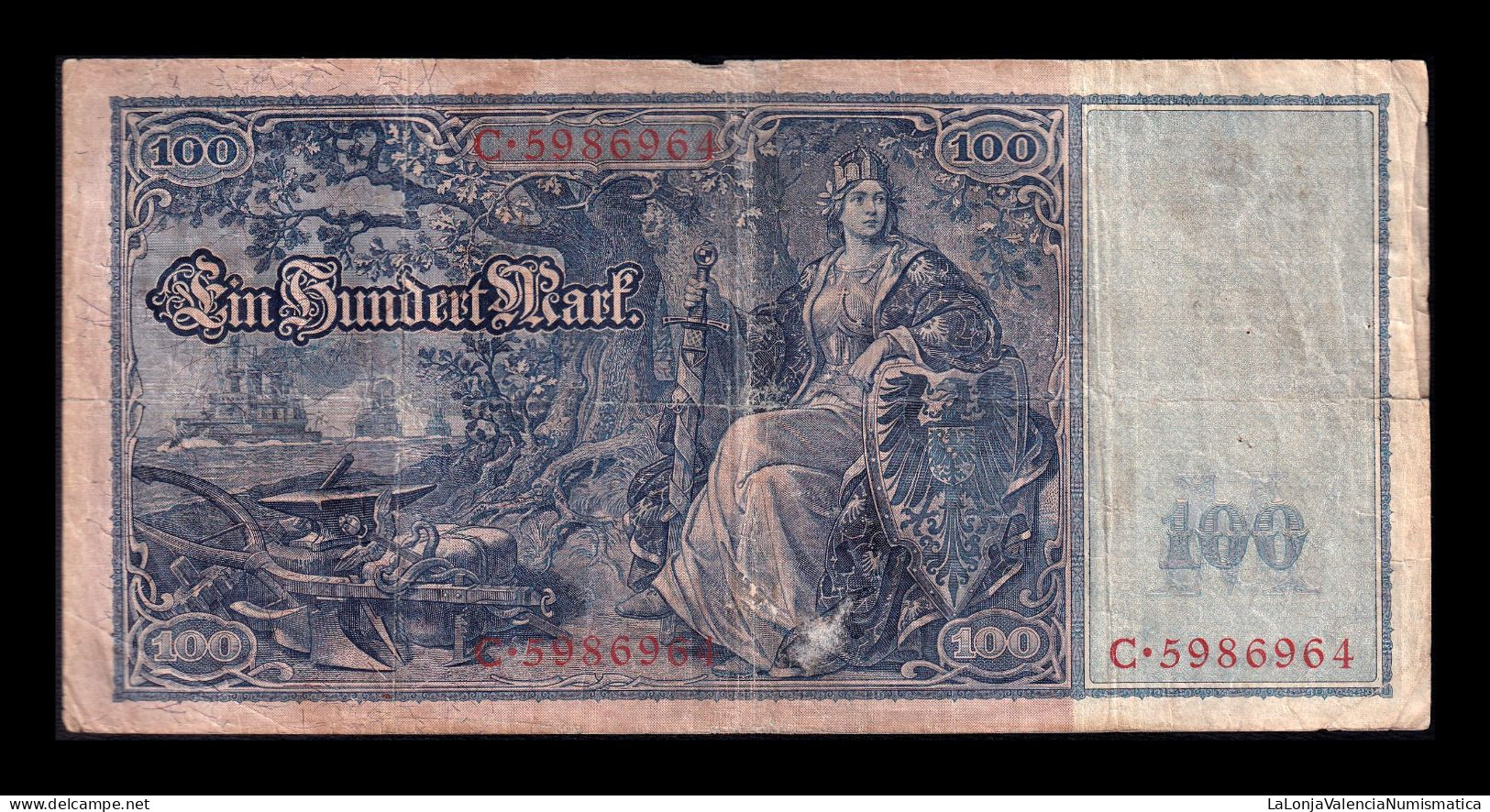 Alemania Germany 100 Mark 1910 Pick 42a Bc/Mbc F/Vf - 100 Mark