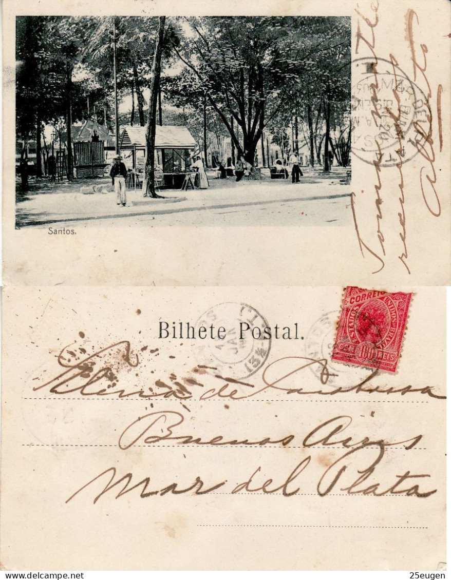 BRAZIL 1903 POSTCARD SENT TO BUENOS AIRES - Brieven En Documenten