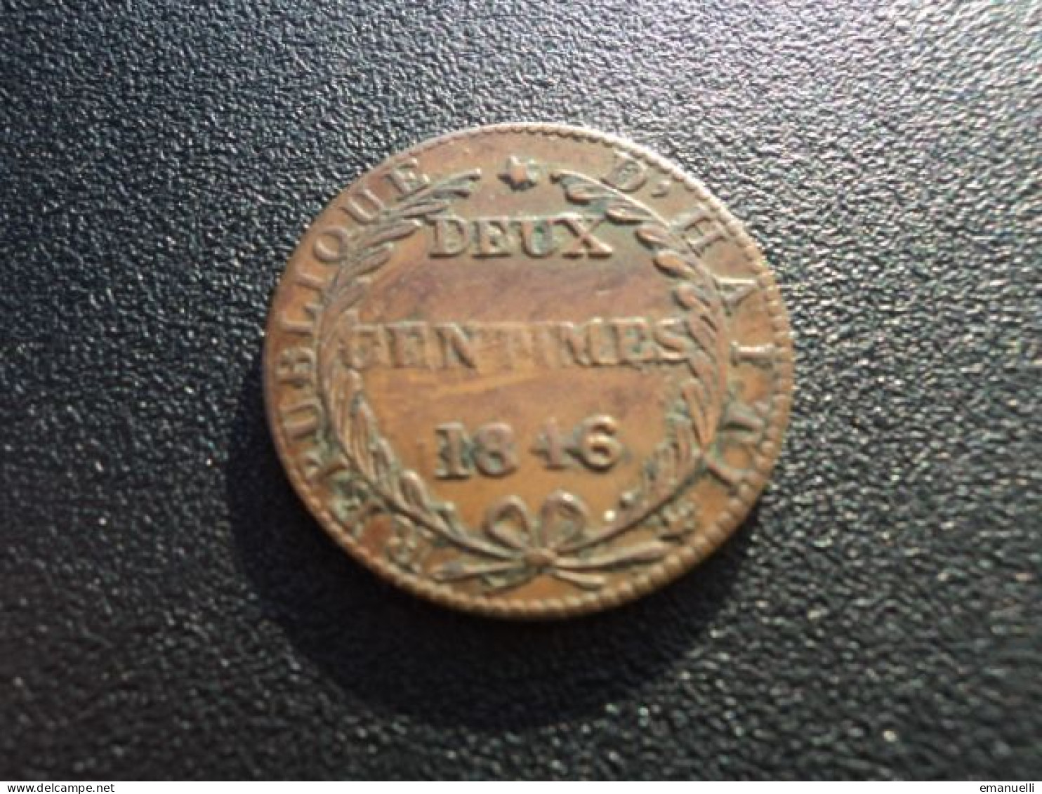 RÉPUBLIQUE D' HAÏTI * : 2 CENTIMES  1846 / AN 43 **    KM 27.1      TTB+ - Haití