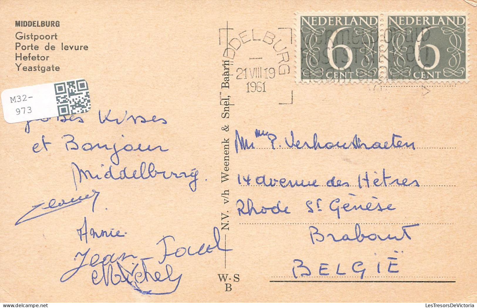 PAYS-BAS - Middelburg - Porte De Levure - Carte Postale - Middelburg