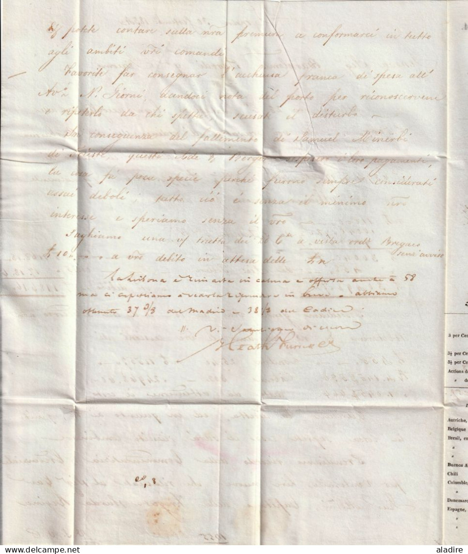 1834 - King William  IV - Lettre Pliée De 4 P. De LONDON Londres Vers GENOVA, Italia - Via FRANCE Francia - Taxe 44 - ...-1840 Préphilatélie