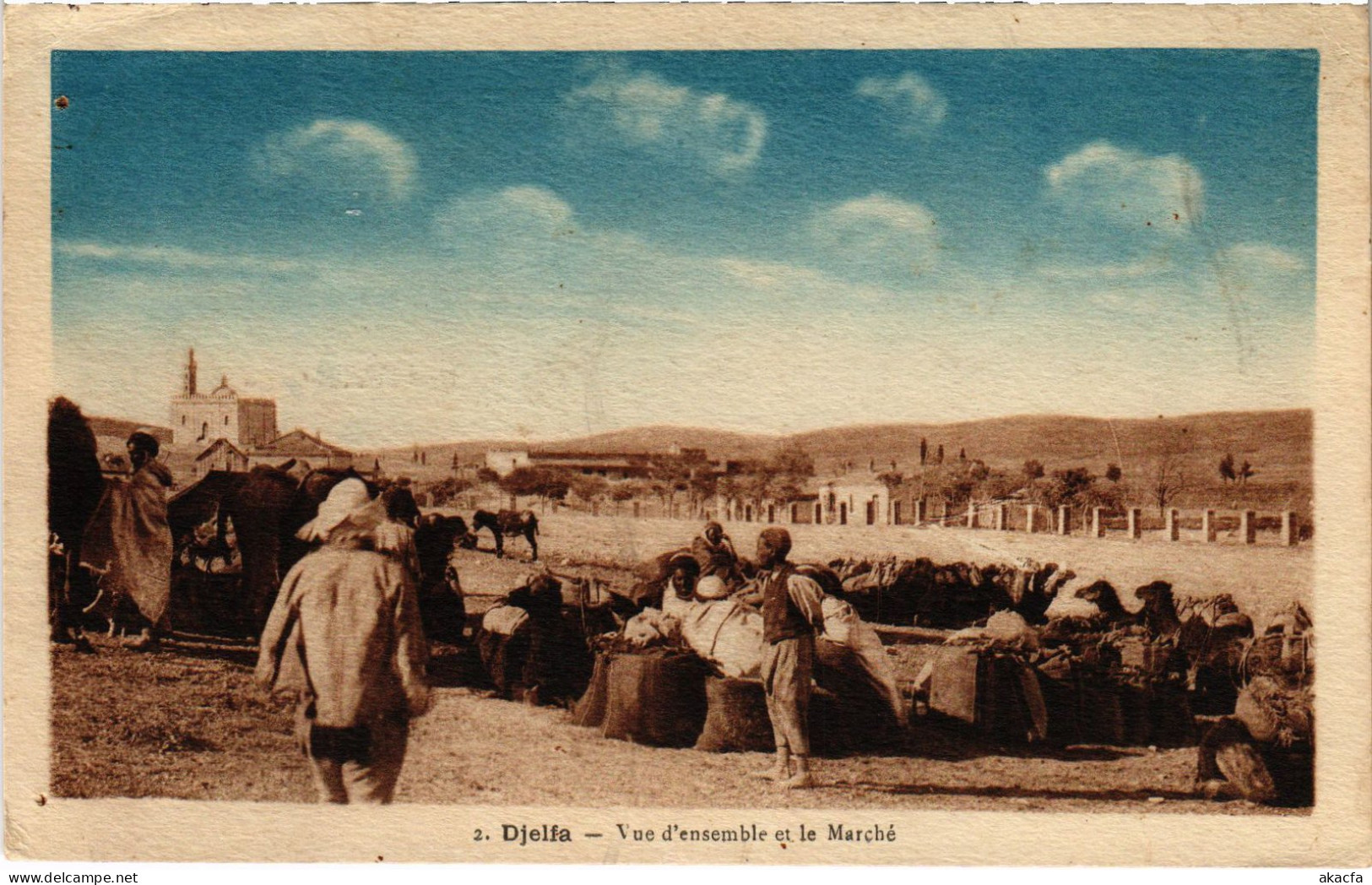 CPA AK DJELFA Vue D'Ensemble Et Le Marche ALGERIA (1380409) - Djelfa